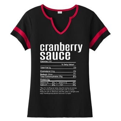 Thanksgiving Christmas Cranberry Sauce Nutritional Facts Ladies Halftime Notch Neck Tee