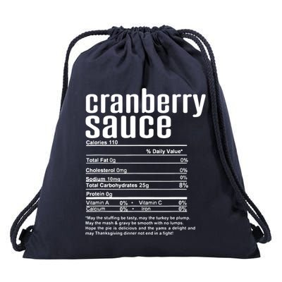 Thanksgiving Christmas Cranberry Sauce Nutritional Facts Drawstring Bag