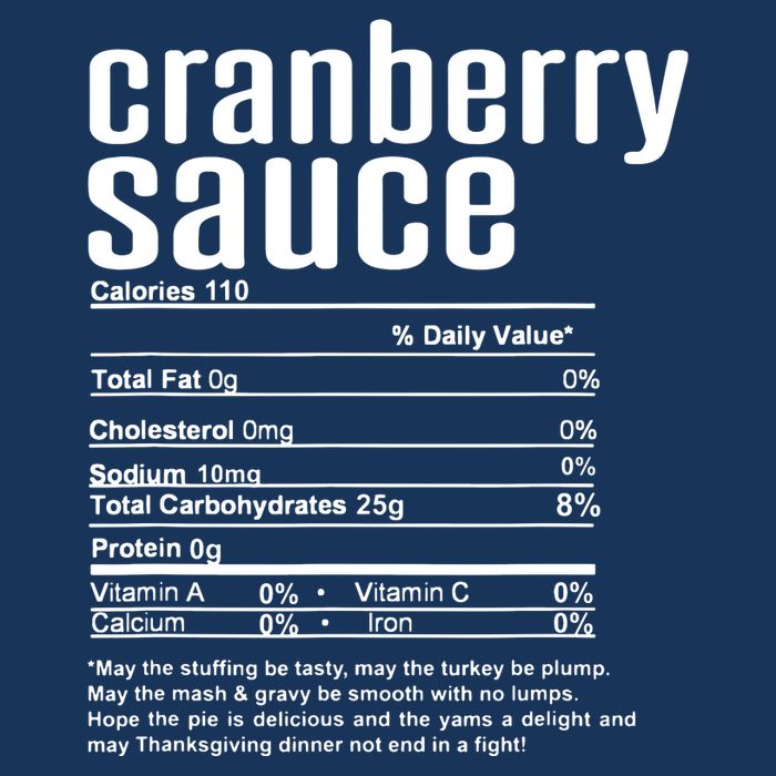 Thanksgiving Christmas Cranberry Sauce Nutritional Facts Flatbill Hat