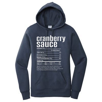 Thanksgiving Christmas Cranberry Sauce Nutritional Facts Women's Pullover Hoodie