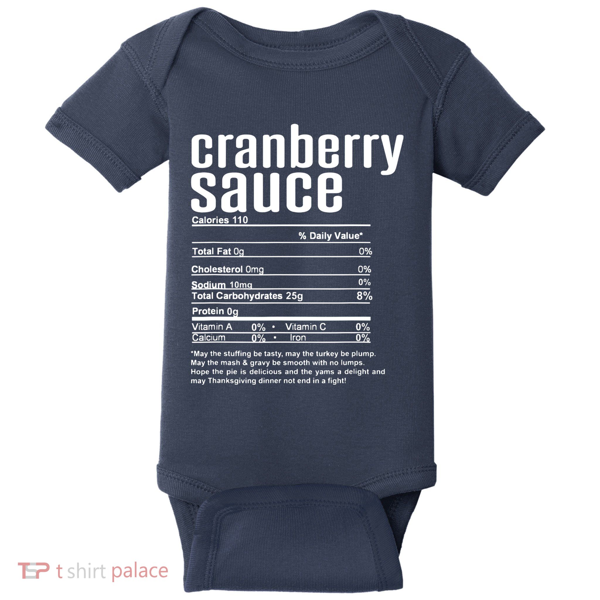 Thanksgiving Christmas Cranberry Sauce Nutritional Facts Baby Bodysuit