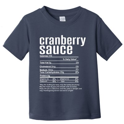 Thanksgiving Christmas Cranberry Sauce Nutritional Facts Toddler T-Shirt
