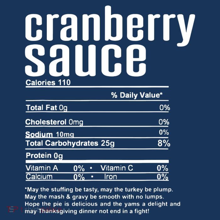 Thanksgiving Christmas Cranberry Sauce Nutritional Facts Women's V-Neck T-Shirt