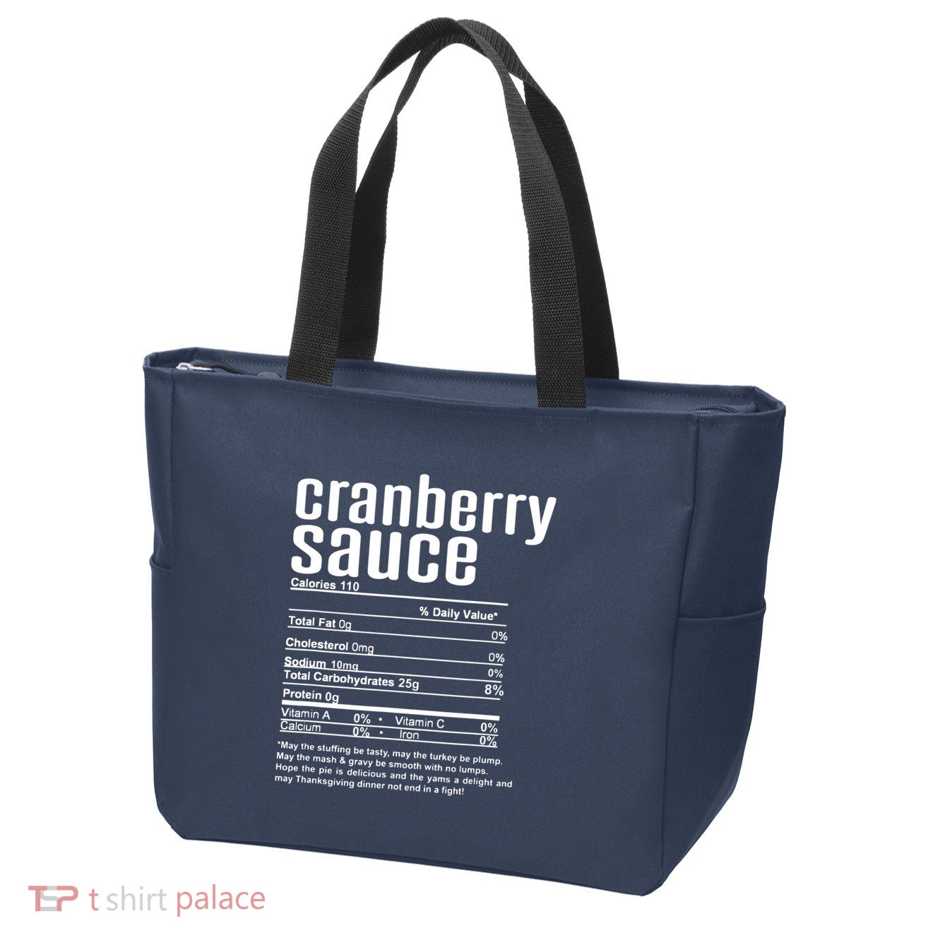 Thanksgiving Christmas Cranberry Sauce Nutritional Facts Zip Tote Bag