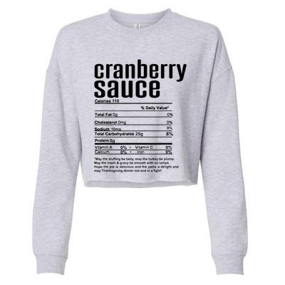 Thanksgiving Christmas Cranberry Sauce Nutritional Facts Cropped Pullover Crew