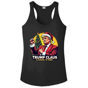 Trump Christmas Claus Is Coming To Town Trump Christmas Cute Gift Ladies PosiCharge Competitor Racerback Tank