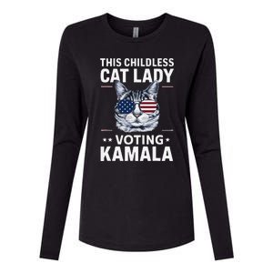 This Childless Cat Lady Is Voting Kamala Harris 2024 Womens Cotton Relaxed Long Sleeve T-Shirt