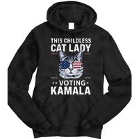 This Childless Cat Lady Is Voting Kamala Harris 2024 Tie Dye Hoodie