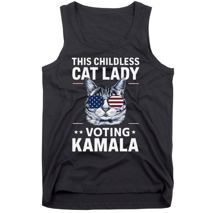 This Childless Cat Lady Is Voting Kamala Harris 2024 Tank Top