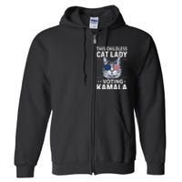 This Childless Cat Lady Is Voting Kamala Harris 2024 Full Zip Hoodie