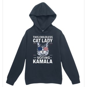 This Childless Cat Lady Is Voting Kamala Harris 2024 Urban Pullover Hoodie