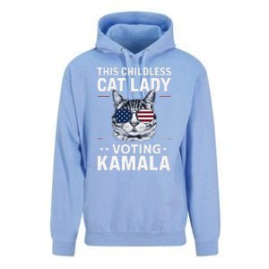 This Childless Cat Lady Is Voting Kamala Harris 2024 Unisex Surf Hoodie