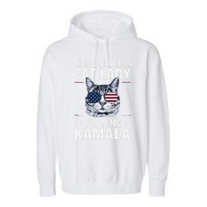 This Childless Cat Lady Is Voting Kamala Harris 2024 Garment-Dyed Fleece Hoodie