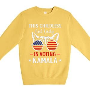 This Childless Cat Lady Is Voting Kamala Harris 2024 Premium Crewneck Sweatshirt