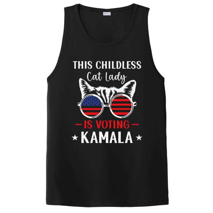 This Childless Cat Lady Is Voting Kamala Harris 2024 PosiCharge Competitor Tank