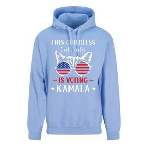 This Childless Cat Lady Is Voting Kamala Harris 2024 Unisex Surf Hoodie