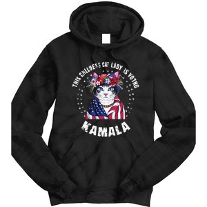 This Childless Cat Lady Ladies Is Voting Kamala 2024 Tie Dye Hoodie