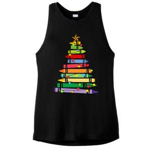 Teacher Christmas C.R.A.Y.O.N Tree Light Gifts Student Ladies PosiCharge Tri-Blend Wicking Tank