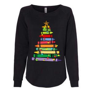 Teacher Christmas C.R.A.Y.O.N Tree Light Gifts Student Womens California Wash Sweatshirt