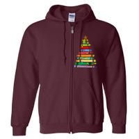 Teacher Christmas C.R.A.Y.O.N Tree Light Gifts Student Full Zip Hoodie