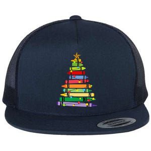 Teacher Christmas C.R.A.Y.O.N Tree Light Gifts Student Flat Bill Trucker Hat