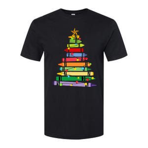 Teacher Christmas C.R.A.Y.O.N Tree Light Gifts Student Softstyle CVC T-Shirt