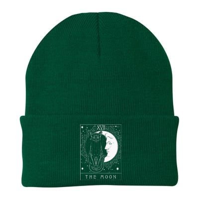 Tarot Card Crescent Moon And Cat Graphic Knit Cap Winter Beanie