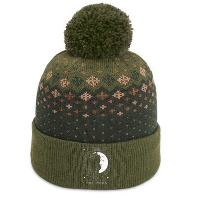 Tarot Card Crescent Moon And Cat Graphic The Baniff Cuffed Pom Beanie