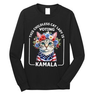 This Childless Cat Lady Ladies Is Voting Kamala Election 24 Long Sleeve Shirt