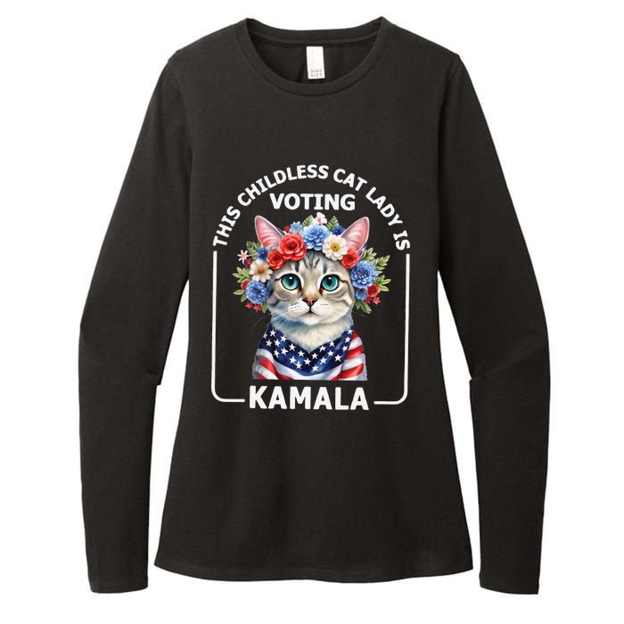 This Childless Cat Lady Ladies Is Voting Kamala Election 24 Womens CVC Long Sleeve Shirt