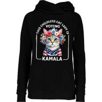 This Childless Cat Lady Ladies Is Voting Kamala Election 24 Womens Funnel Neck Pullover Hood