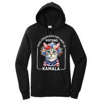 This Childless Cat Lady Ladies Is Voting Kamala Election 24 Women's Pullover Hoodie