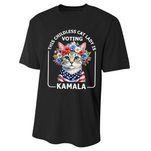 This Childless Cat Lady Ladies Is Voting Kamala Election 24 Performance Sprint T-Shirt