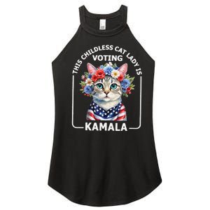 This Childless Cat Lady Ladies Is Voting Kamala Election 24 Women's Perfect Tri Rocker Tank