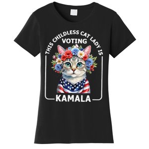 This Childless Cat Lady Ladies Is Voting Kamala Election 24 Women's T-Shirt