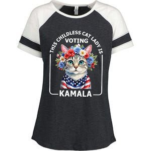 This Childless Cat Lady Ladies Is Voting Kamala Election 24 Enza Ladies Jersey Colorblock Tee