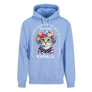 This Childless Cat Lady Ladies Is Voting Kamala Election 24 Unisex Surf Hoodie