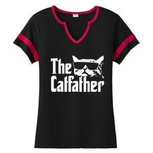 The Catfather Cat Daddy Funny Gift Ladies Halftime Notch Neck Tee