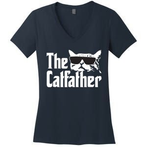 The Catfather Cat Daddy Funny Gift Women's V-Neck T-Shirt