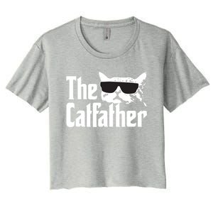 The Catfather Cat Daddy Funny Gift Women's Crop Top Tee