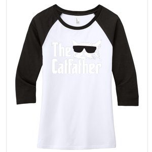 The Catfather Cat Daddy Funny Gift Women's Tri-Blend 3/4-Sleeve Raglan Shirt