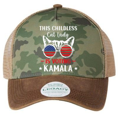 This Childless Cat Lady Is Voting Kamala Harris 2024 Legacy Tie Dye Trucker Hat