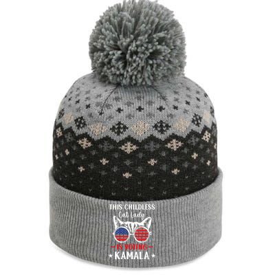 This Childless Cat Lady Is Voting Kamala Harris 2024 The Baniff Cuffed Pom Beanie