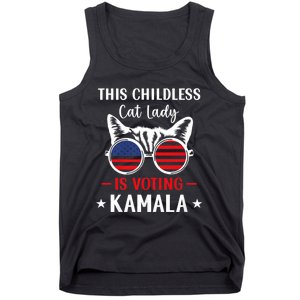 This Childless Cat Lady Is Voting Kamala Harris 2024 Tank Top