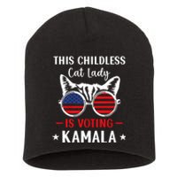 This Childless Cat Lady Is Voting Kamala Harris 2024 Short Acrylic Beanie