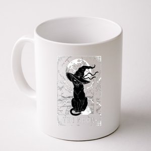 Tarot Card Crescent Moon And Black Cat Witch Hat Halloween Gift Coffee Mug