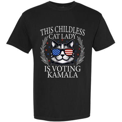 This Childless Cat Lady Is Voting Kamala V Neck Garment-Dyed Heavyweight T-Shirt