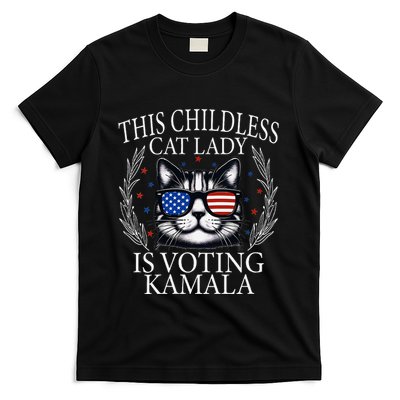 This Childless Cat Lady Is Voting Kamala V Neck T-Shirt
