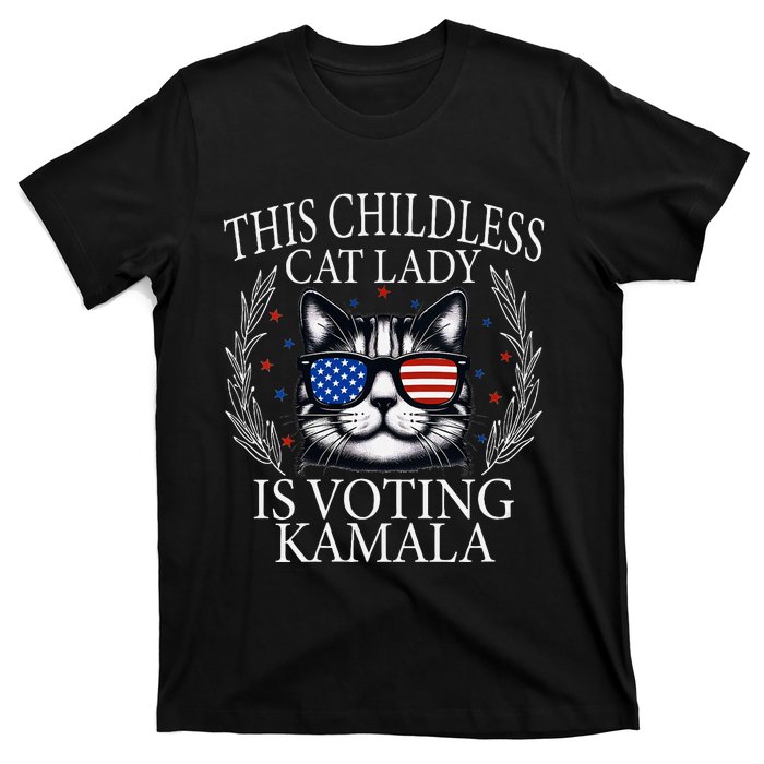 This Childless Cat Lady Is Voting Kamala V Neck T-Shirt