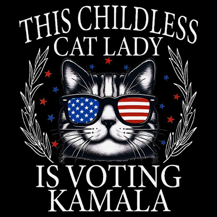 This Childless Cat Lady Is Voting Kamala V Neck Sustainable Bucket Hat